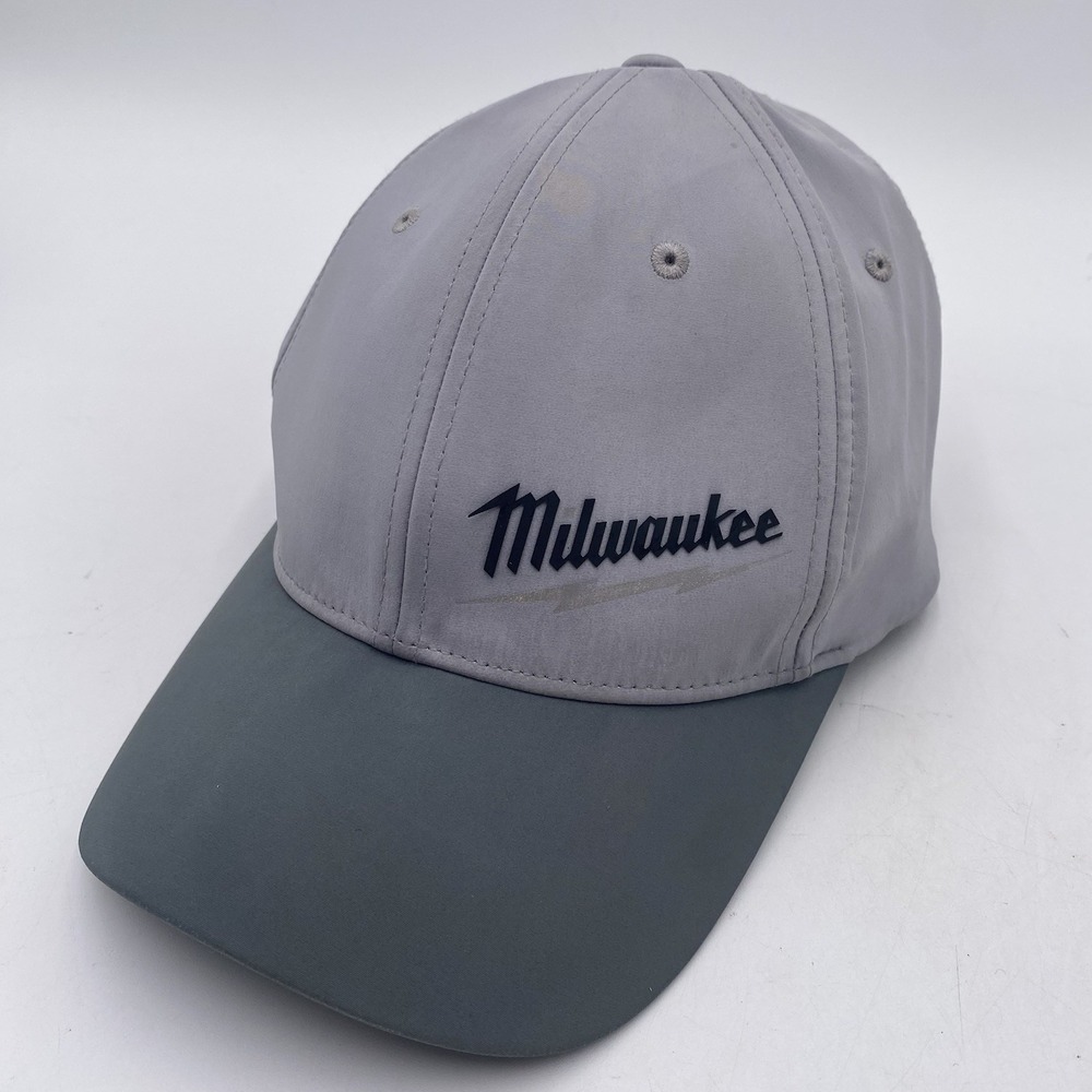 Milwaukee Tools Flex Fit Hat Gray Size Large XLarge Cleaned Drifit